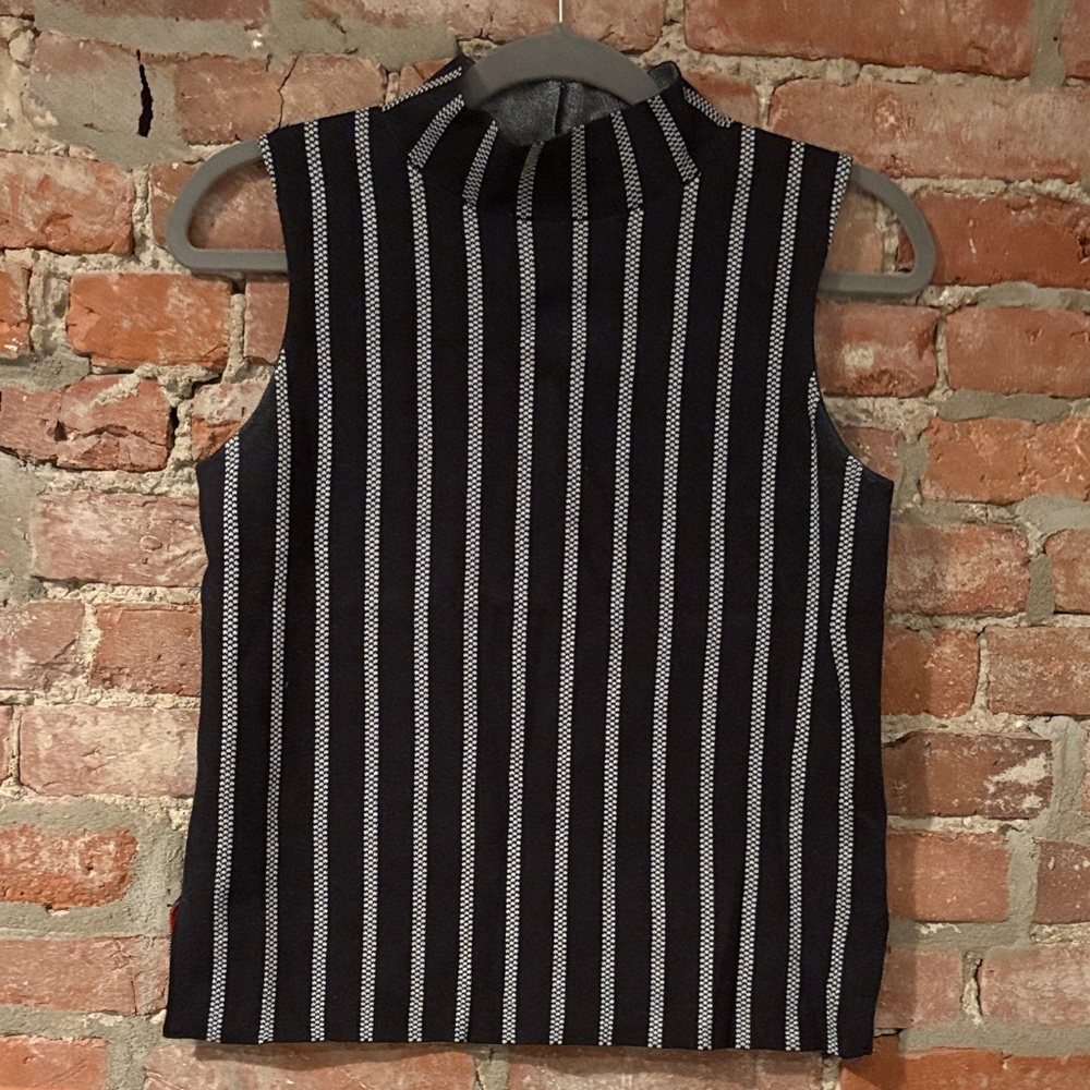 Anthropologie Black and White Striped Blouse